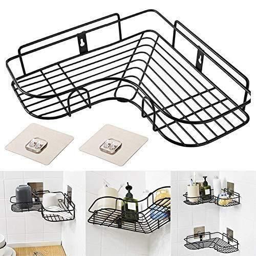 Stainless Steel Corner Shelf – Drill-Free Kitchen & Bathroom Storage Rack