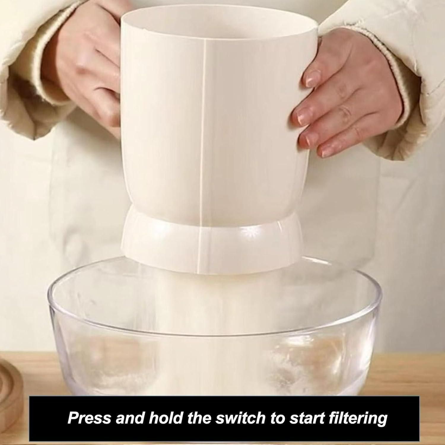 Battery Operated Electric Flour Sifter – Automatic Baking & Kitchen Tool