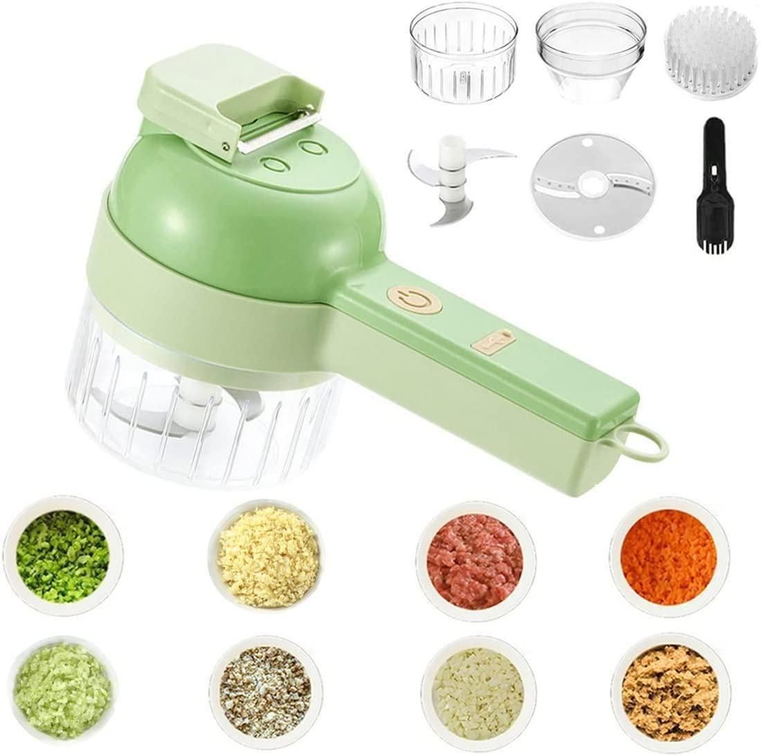 4-in-1 Portable Electric Vegetable Cutter Set – Chopper, Grinder & Peeler
