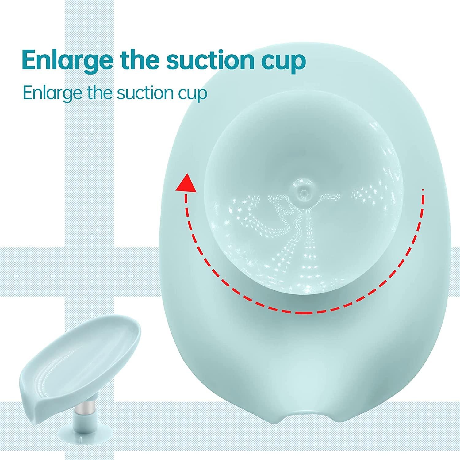 Leaf Shape Self-Draining Soap Holder with Suction Cup (Pack of 1)