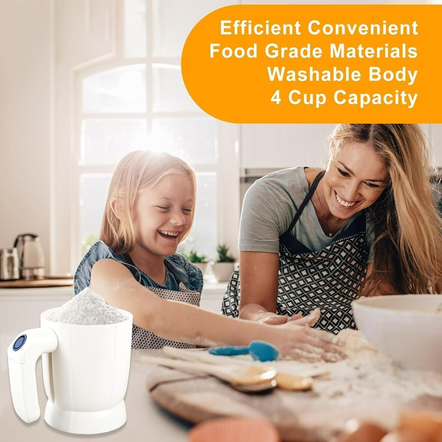 Battery Operated Electric Flour Sifter – Automatic Baking & Kitchen Tool