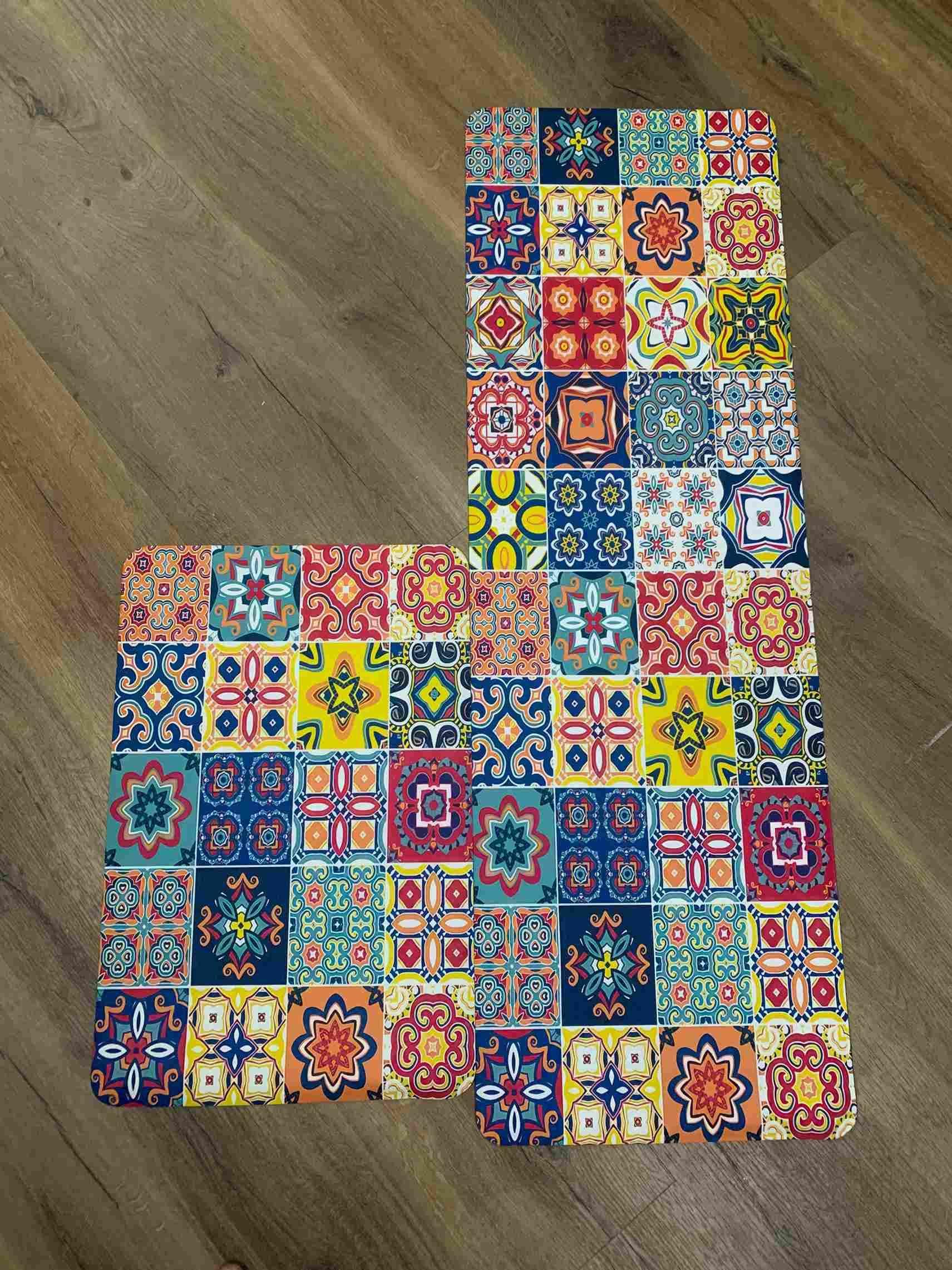 Kitchen Floor Mats Set – Washable Moroccan Style Mats (Pack of 2)