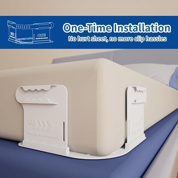 Bedsheet Lock Holder – Double Sided ABS Sheet Fasteners (4 Pcs)