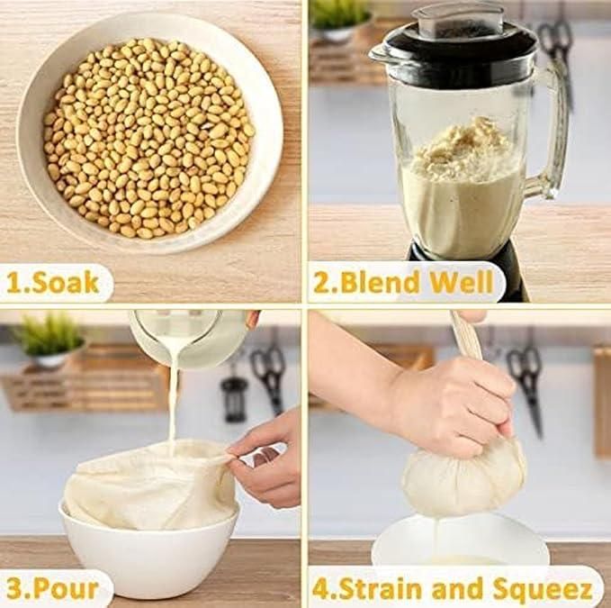 Muslin Cheese Cloth – Reusable Cotton Filter Bags (Pack of 3)