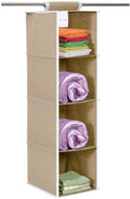 Hanging Wardrobe Organizer – 4 Shelf Non-Woven Cloth Storage Rack