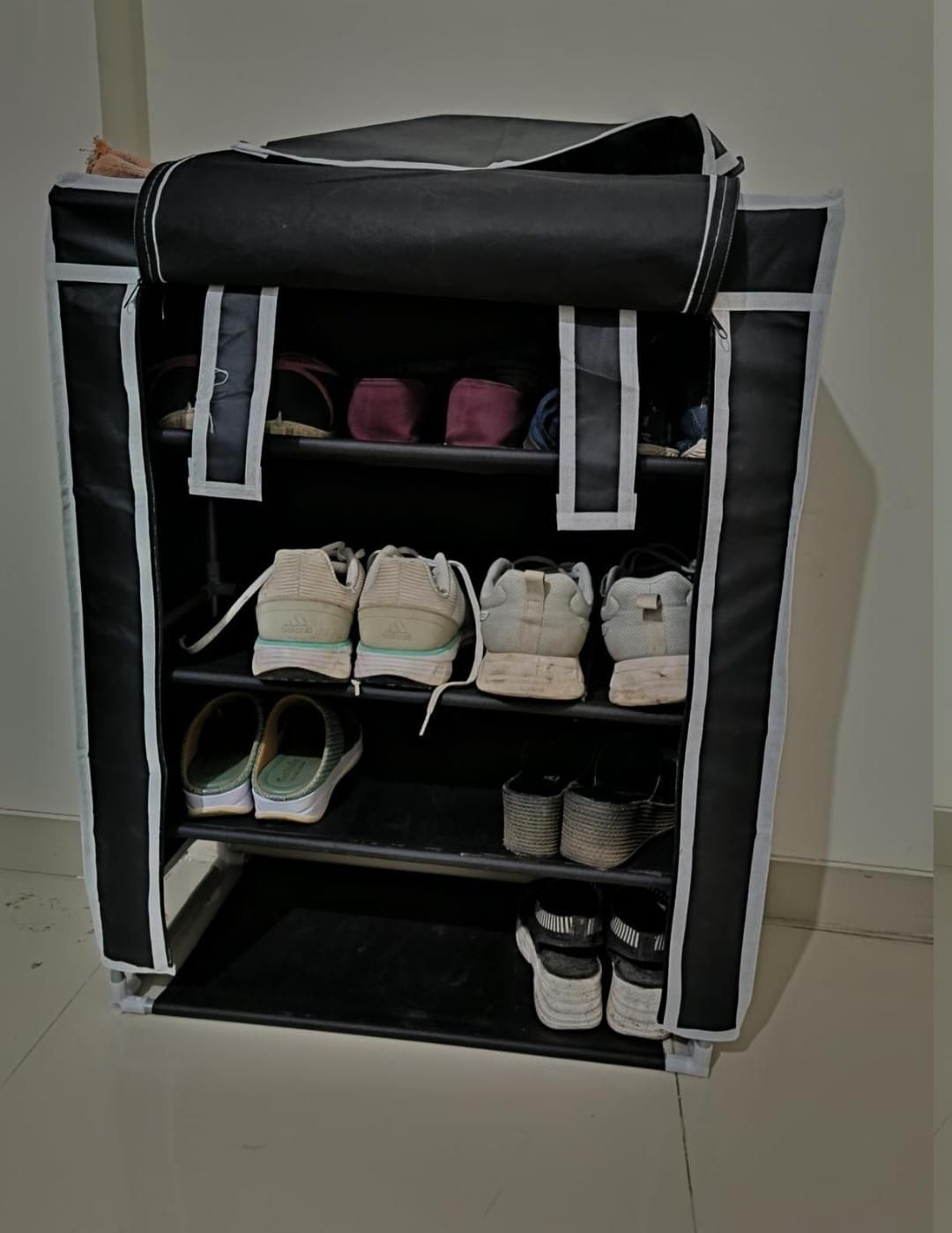 4 Rack Collapsible Wardrobe Cabinet & Shoe Rack – Space-Saving Storage Organizer