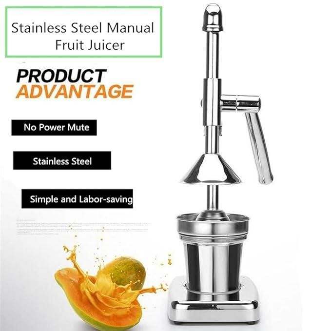 Manual Fruit Juicer – Stainless Steel Fruit Squeezer Press (Pack of 1)