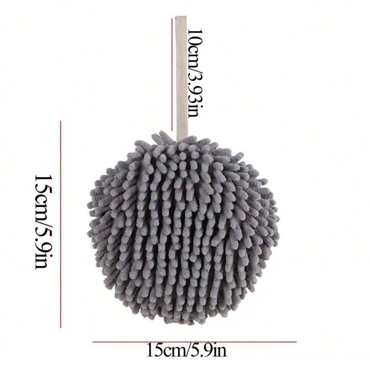 Fuzzy Ball Shaped Towel – Ultra-Soft Chenille Microfiber Hand Towel (Pack of 1)