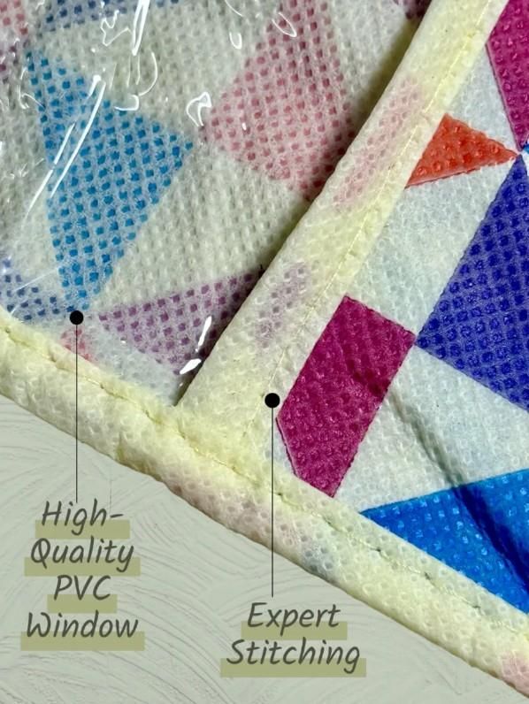 High Quality Triangle Printed Saree Cover – Non-Woven & PVC (Pack of 3/6)