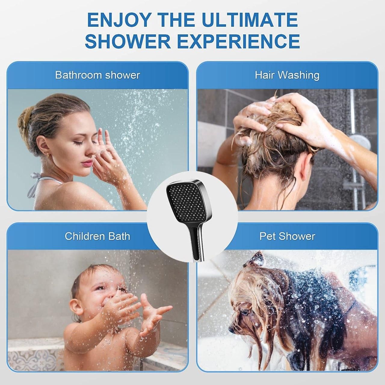 7-Modes High-Pressure Shower Head – Adjustable Large Spray Nozzle for Bathroom