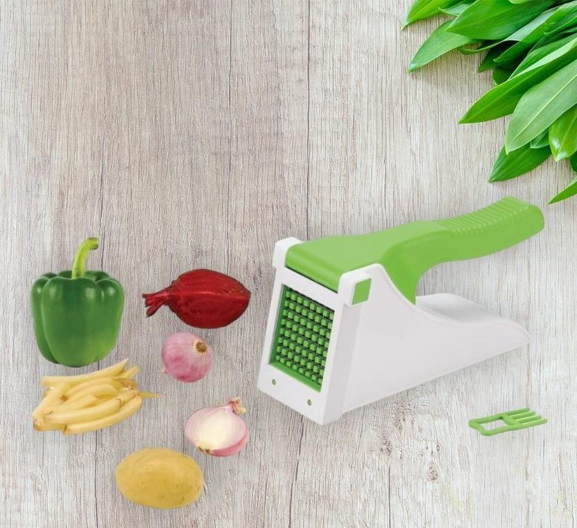 Heavy Duty Vegetable Manual Chopper & Chipser – Plastic Potato Cutter & Slicer