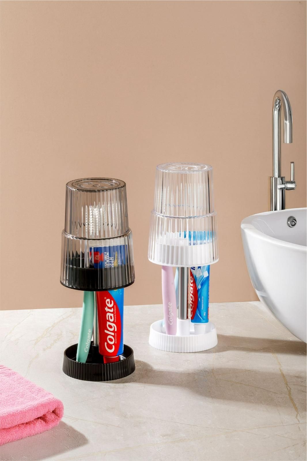Plastic Portable Transparent Toothbrush Holder – Pack of 2