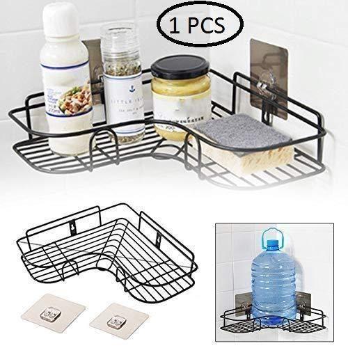 Stainless Steel Corner Shelf – Drill-Free Kitchen & Bathroom Storage Rack