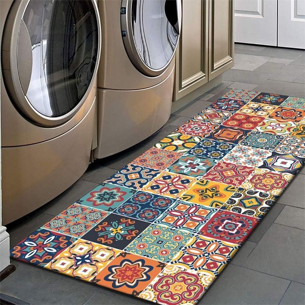 Kitchen Floor Mats Set – Washable Moroccan Style Mats (Pack of 2)