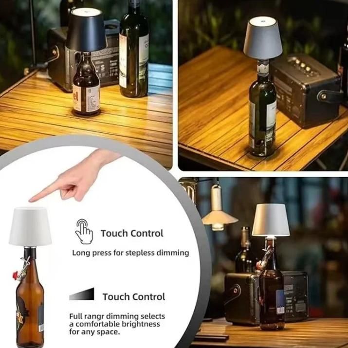 Wireless Bottle Lamp – USB Rechargeable Dimmable Touch LED Light