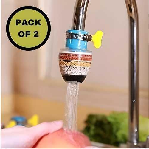Activated Carbon Faucet Water Filter – 5 Layer Tap Purifier (Pack of 2)