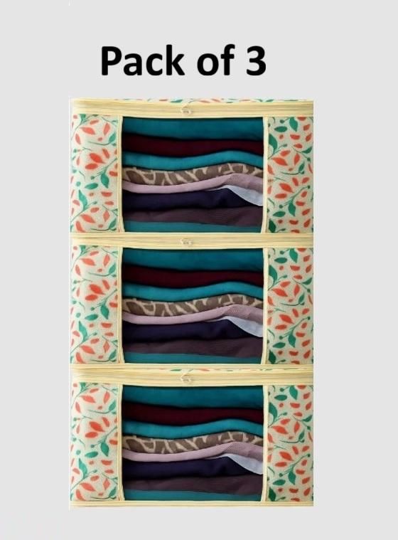 High Quality Floral Printed Saree Cover – Non-Woven & PVC (Pack of 3/6)