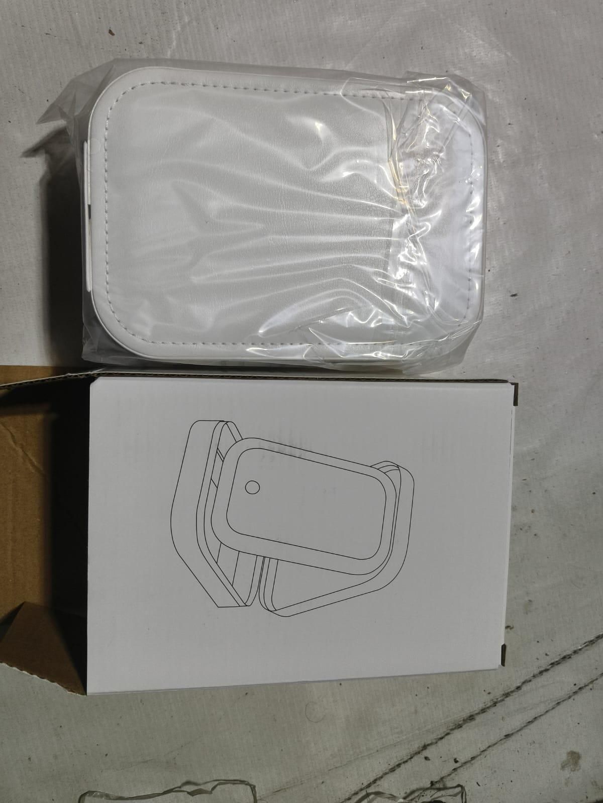 White Jewelry Box with LED Mirror – Adjustable Storage Organizer (Pack of 1)