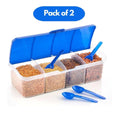 4-in-1 Spice Vault with Measuring Spoons & Airtight Lid (Pack of 2)