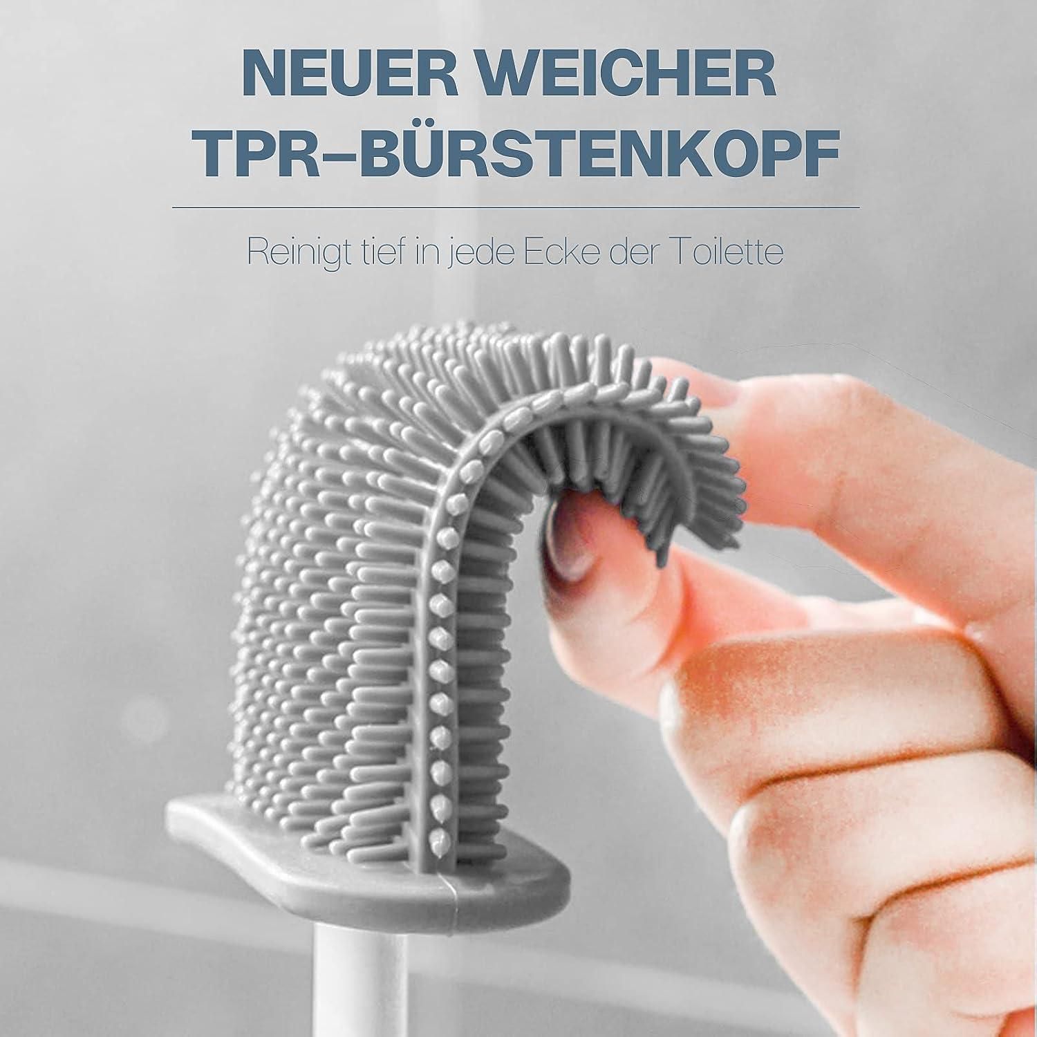 Wall Mounted Silicone Toilet Brush Set – Flexible Bathroom Cleaning Kit (Pack of 1)