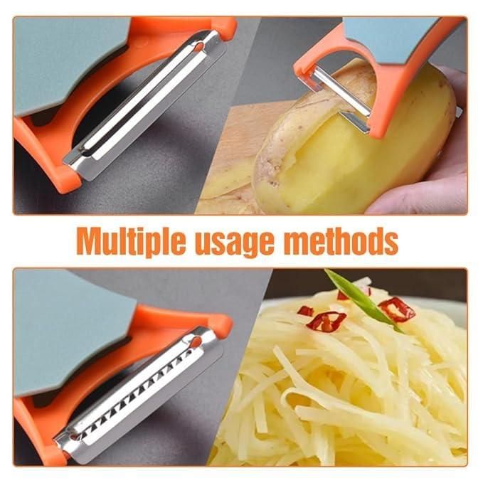 2 in 1 Fruit Peeler – Stainless Steel Multi-Function Peeling Tool (Pack of 1)