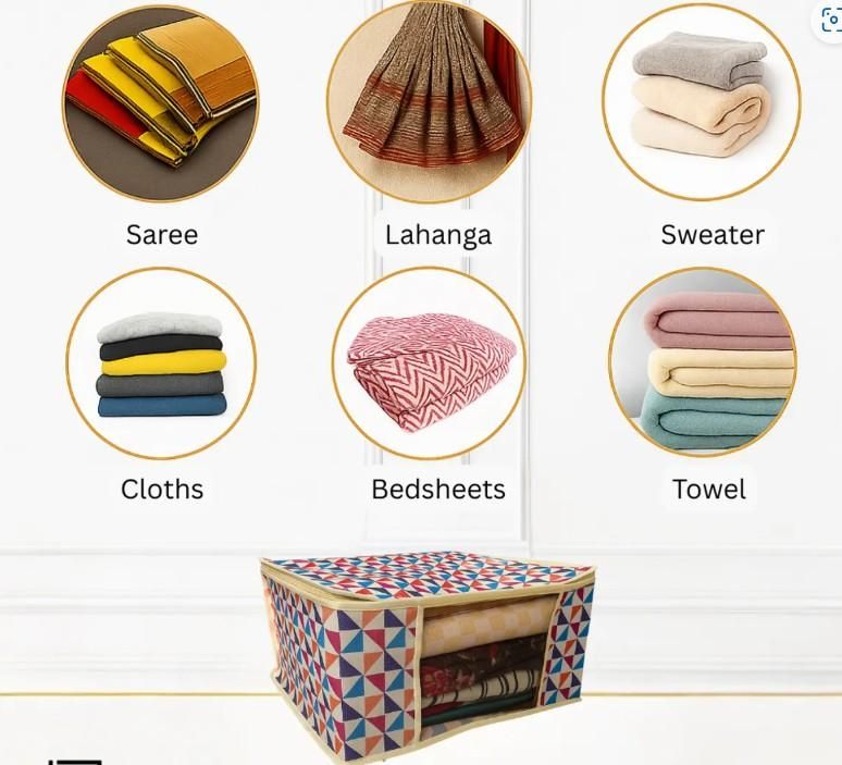 High Quality Triangle Printed Saree Cover – Non-Woven & PVC (Pack of 3/6)