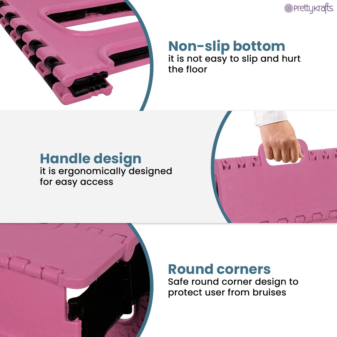 12 Inch Super Strong Folding Step Stool – Plastic Kitchen & Garden Stool (Pack of 1)