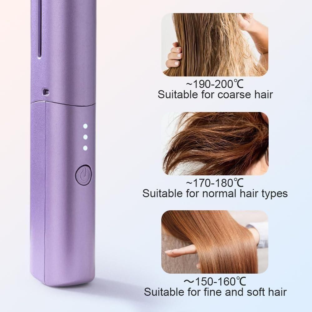 Portable Mini Cordless Hair Straightener – Rechargeable Travel Styling Tool