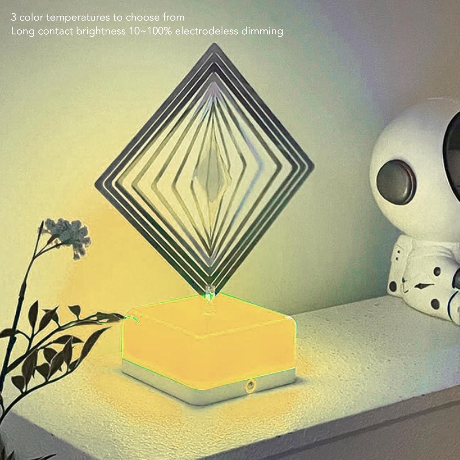 3D 360 Rotating Square Night Light – Remote Controlled Decorative Lamp (Pack of 1)