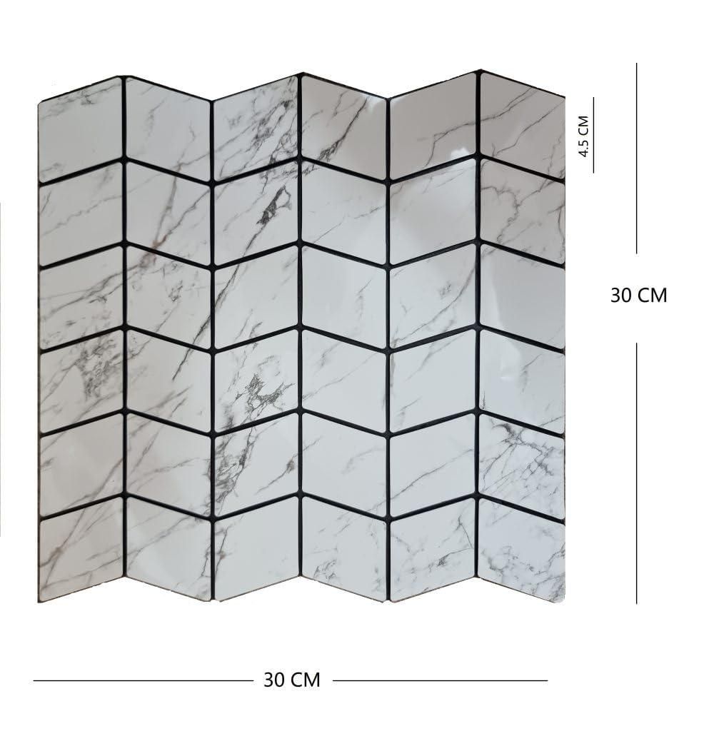 Self-Adhesive Waterproof Glass Mirror Mosaic Tiles Sticker – Diamond Pattern (Pack of 2)