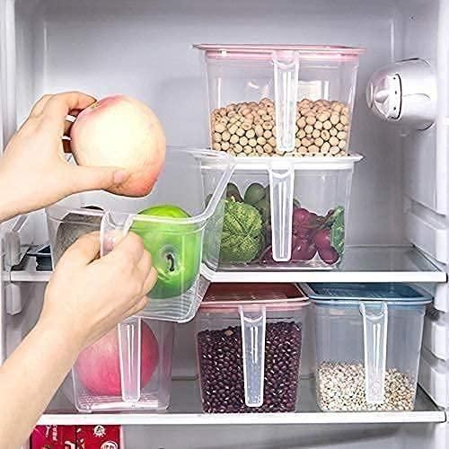 Unbreakable Kitchen Storage Basket – Plastic Fridge Organizer (Pack of 4)