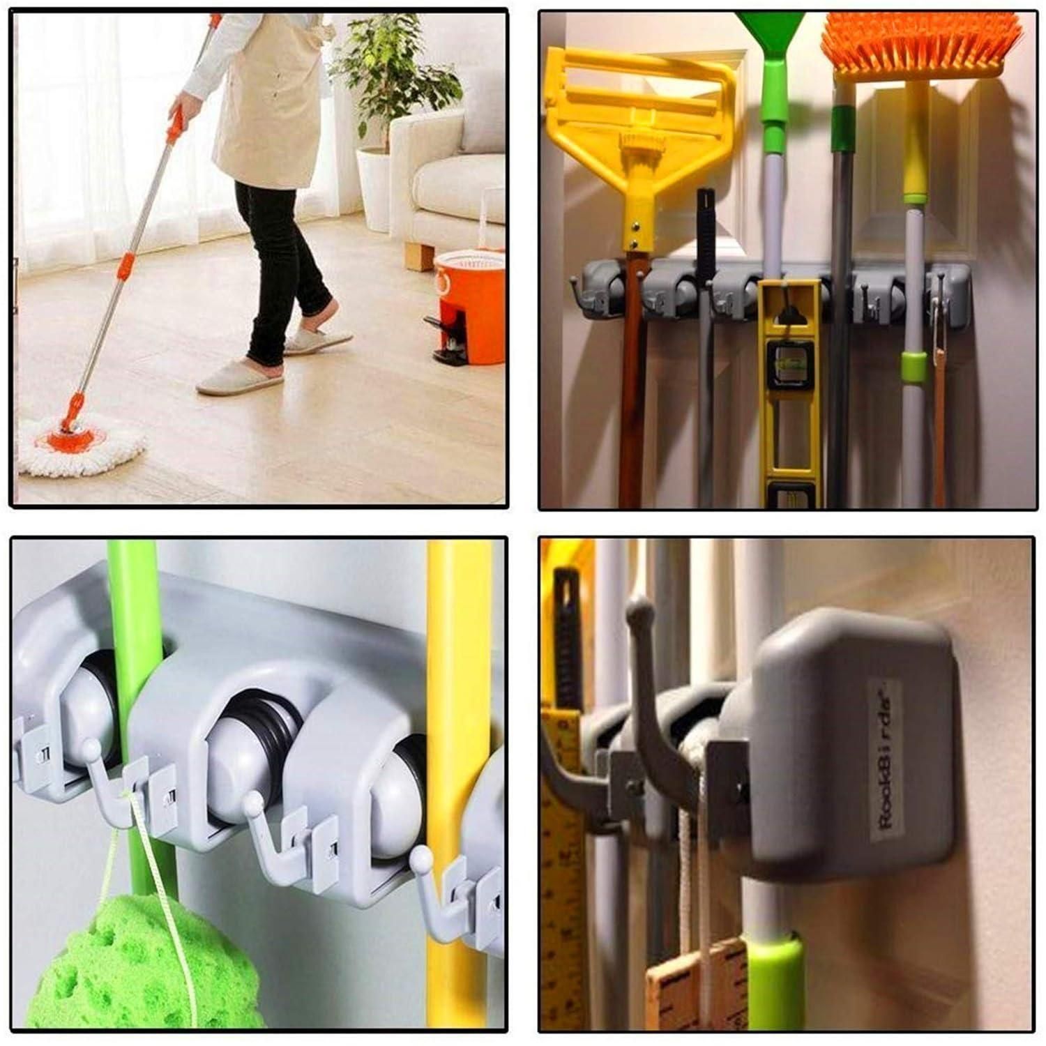 Broom Holder Wall Mount – Multipurpose Floating Storage Rack (Pack of 1 & 2)