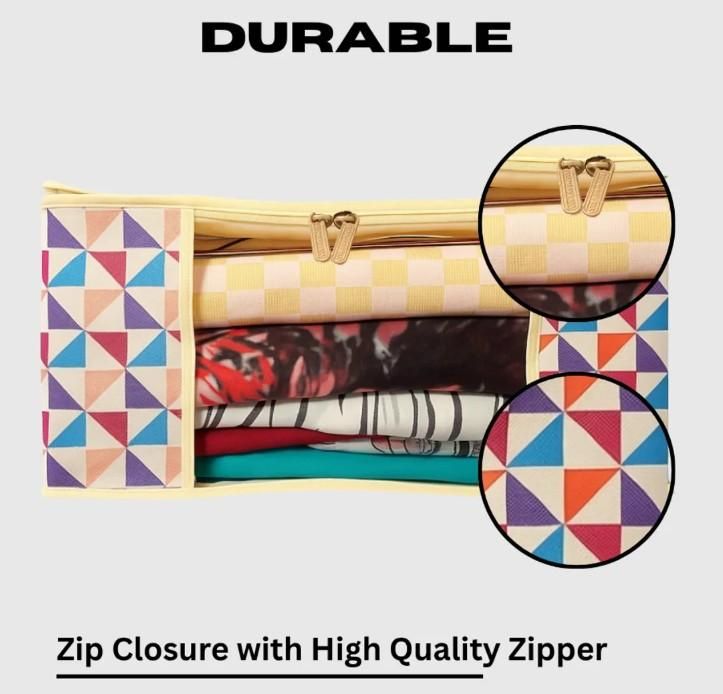 High Quality Triangle Printed Saree Cover – Non-Woven & PVC (Pack of 3/6)