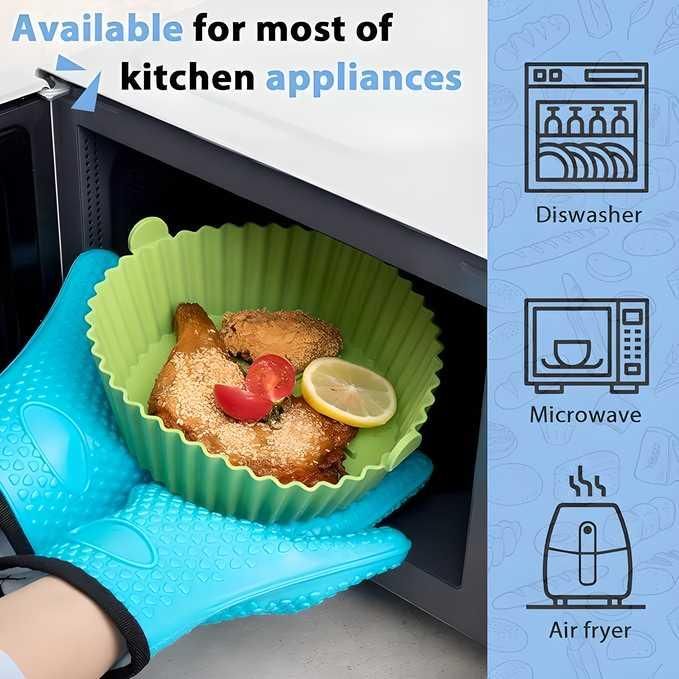 Air Fryer Silicone Baking Tray – Reusable Heat-Resistant Mold