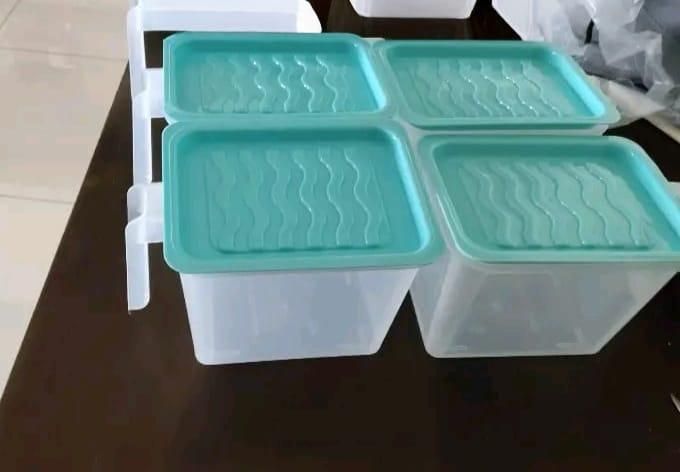 Unbreakable Kitchen Storage Basket – Plastic Fridge Organizer (Pack of 4)