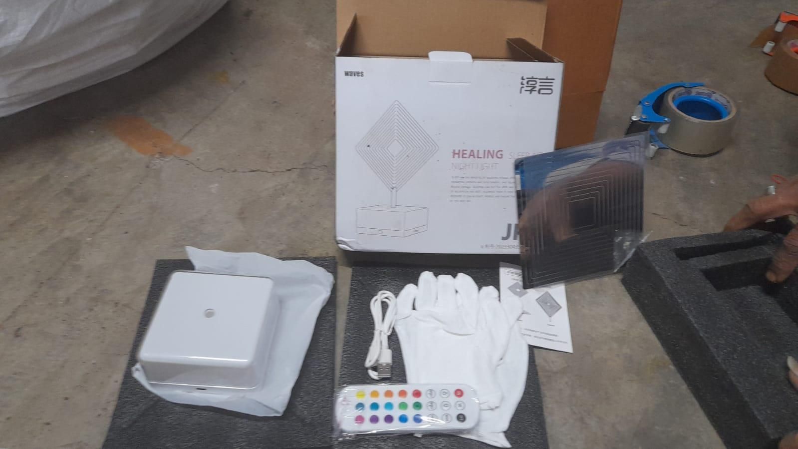 3D 360 Rotating Square Night Light – Remote Controlled Decorative Lamp (Pack of 1)