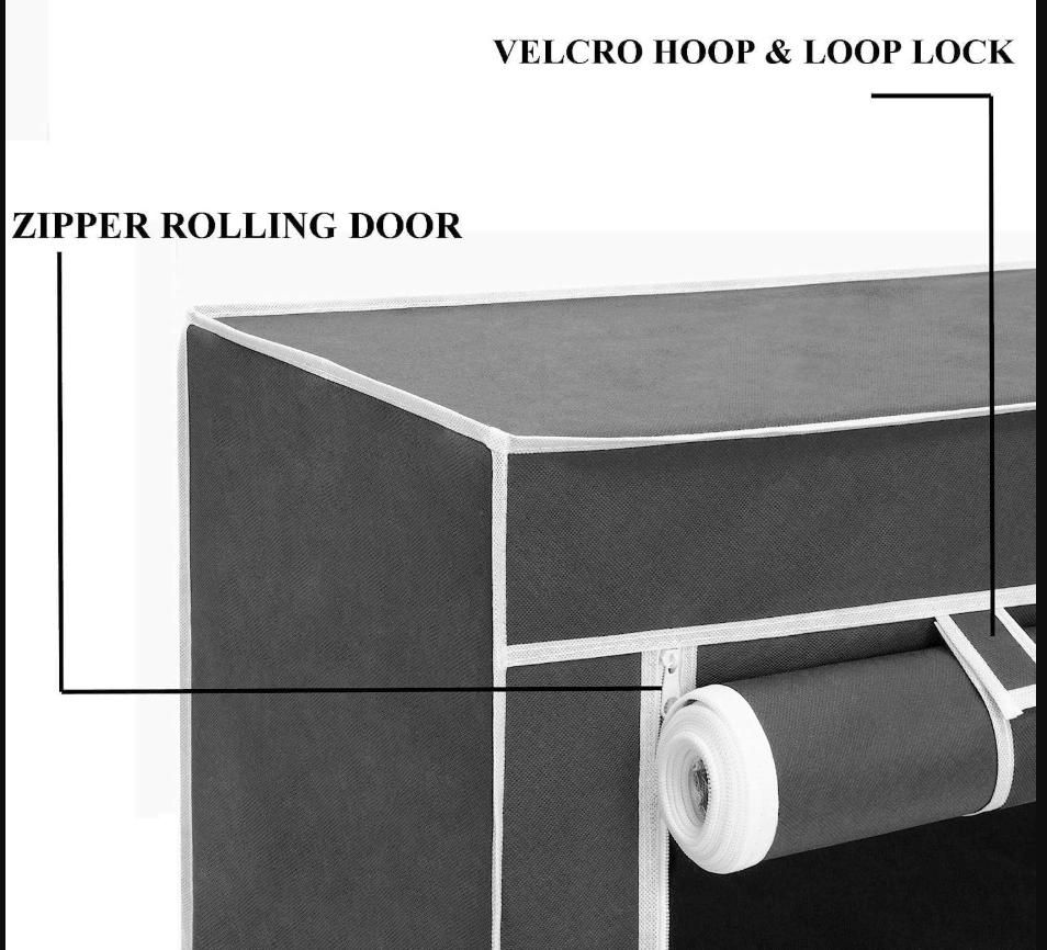 4 Rack Collapsible Wardrobe Cabinet & Shoe Rack – Space-Saving Storage Organizer
