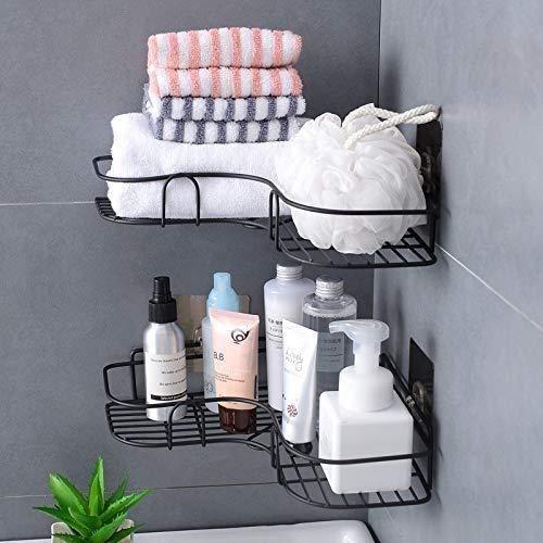 Stainless Steel Corner Shelf – Drill-Free Kitchen & Bathroom Storage Rack