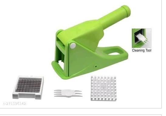 Heavy Duty Vegetable Manual Chopper & Chipser – Plastic Potato Cutter & Slicer