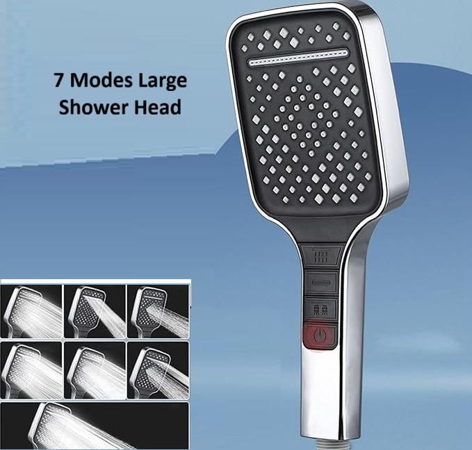 7-Modes High-Pressure Shower Head – Adjustable Large Spray Nozzle for Bathroom