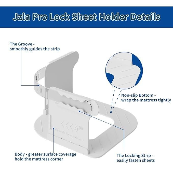 Bedsheet Lock Holder – Double Sided ABS Sheet Fasteners (4 Pcs)