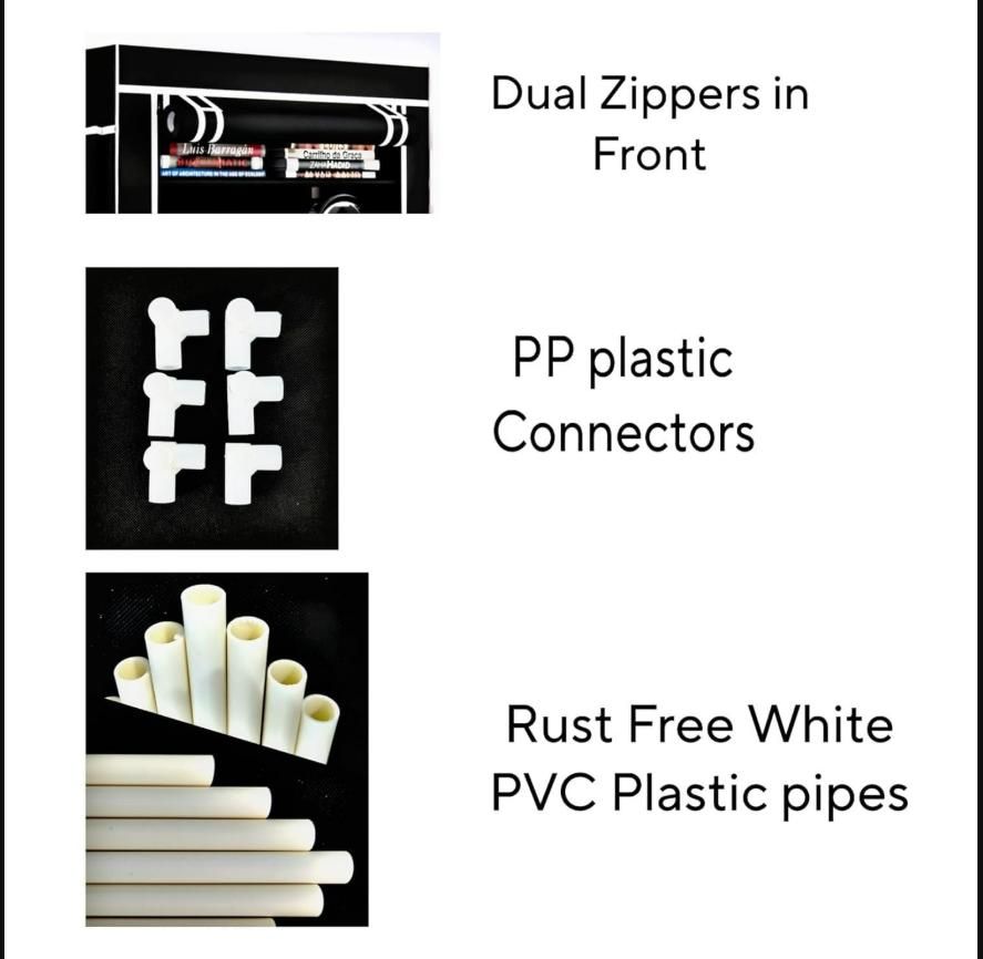 4 Rack Collapsible Wardrobe Cabinet & Shoe Rack – Space-Saving Storage Organizer