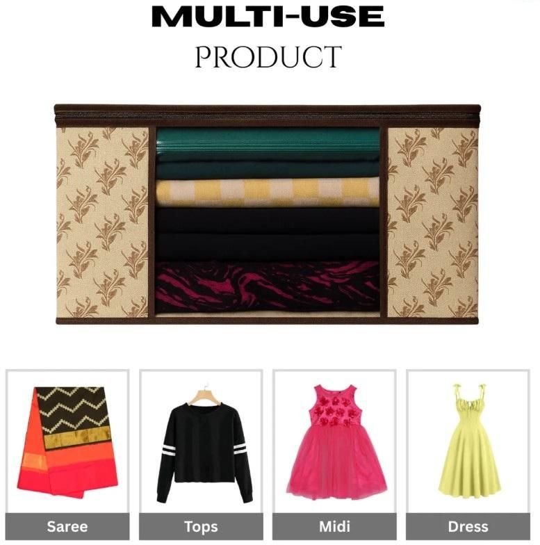 High Quality Printed Saree Cover – Non-Woven & PVC, Floral Design (Pack of 3/6)