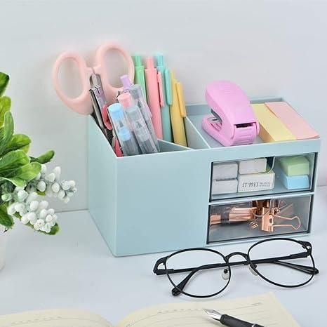 Multifunctional Pencil Holder Desktop Storage Box with Drawer (Pack of 1)