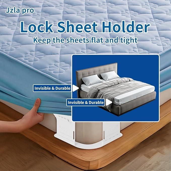 Bedsheet Lock Holder – Double Sided ABS Sheet Fasteners (4 Pcs)