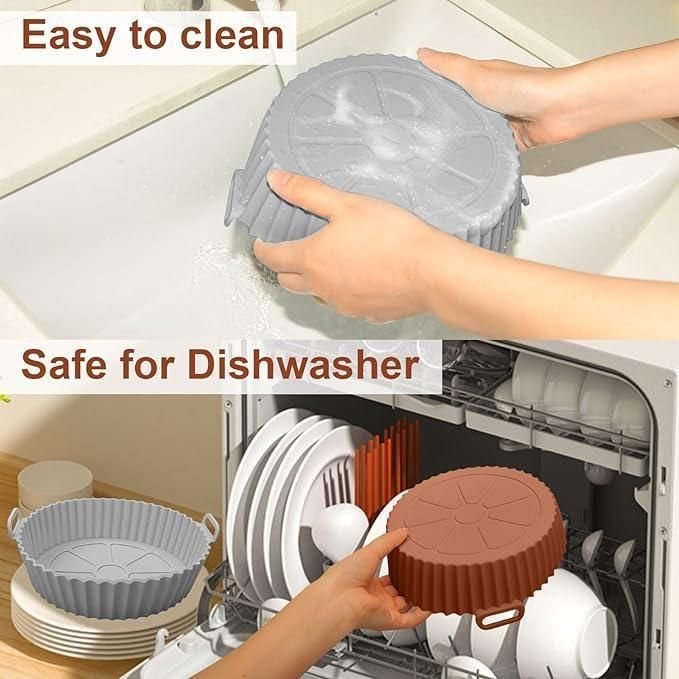 Air Fryer Silicone Baking Tray – Reusable Heat-Resistant Mold