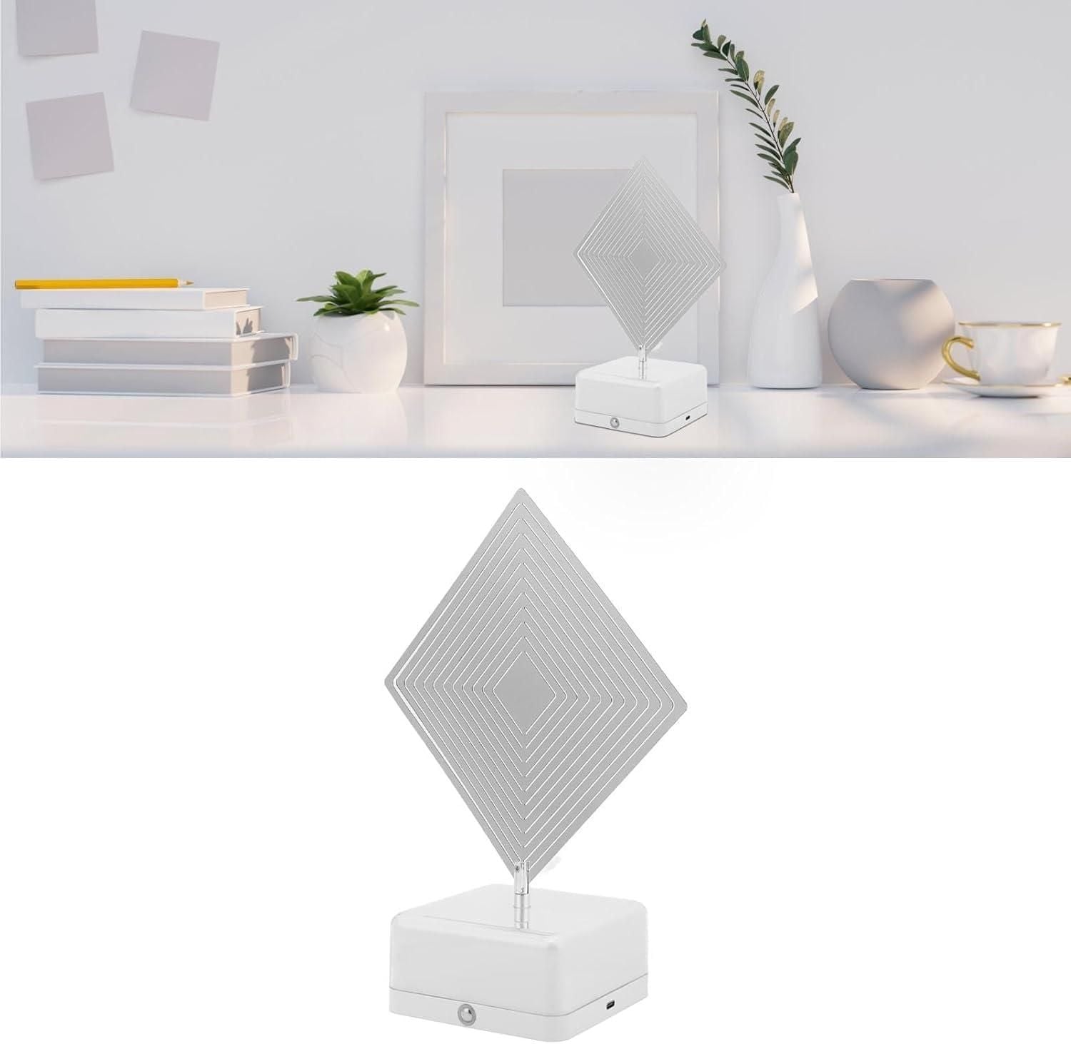 3D 360 Rotating Square Night Light – Remote Controlled Decorative Lamp (Pack of 1)