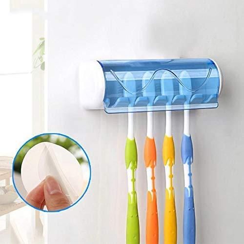 Self-Adhesive Toothbrush Holder with Dust-Proof Cover – Wall Mount Bathroom Organizer