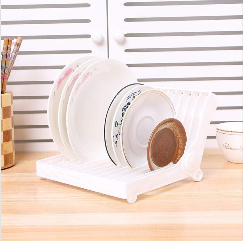 Folding Plastic Kitchen Dish Rack Stand – Dinner Plate Holder (Pack of 1)