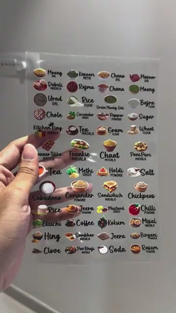 Waterproof UV DTF Kitchen Spice Jar Label Stickers – Pack of 60